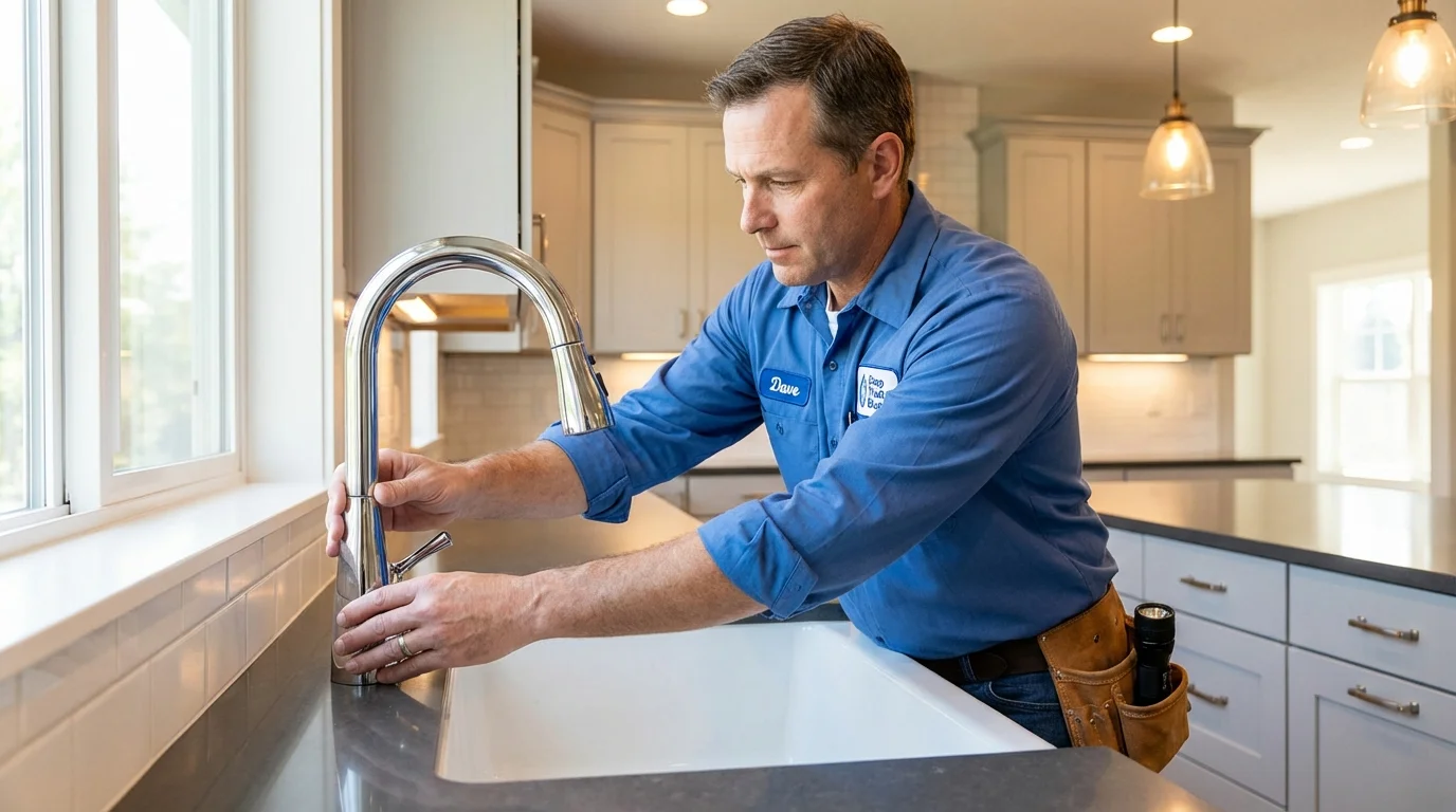 Kitchen faucet installation by Johns Plumbing LLC in Manton